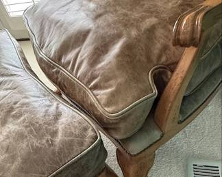 Lexington Leather Armchair and Ottoman