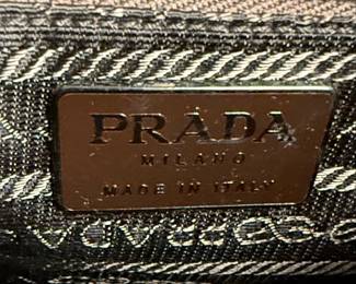Prada Polished Leather Shoulder Bag with Resin Chain Strap
