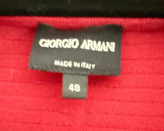 Giorgio Armani Red Textured Blazer