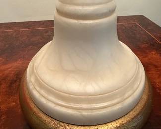 Italian Neoclassical Marble Table Lamp with Brass Accents