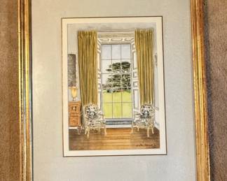 Venetia Maynard "The Tapestry Room" Gouache Painting