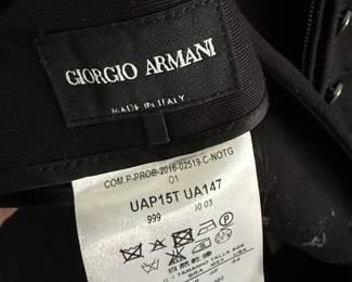 Giorgio Armani Black Military Style Jacket