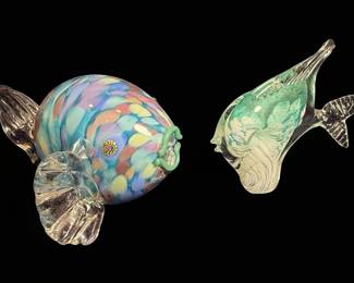 Murano Style Art Glass Fish Sculpture