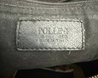 Pollini Python Embossed Leather Shoulder Bag