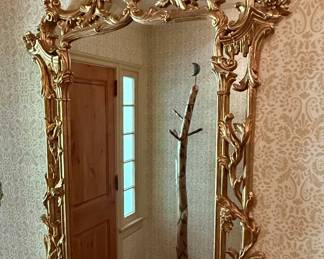 Ornate Giltwood Rococo Style Mirror