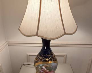 Sevres Style Porcelain Table Lamp with Romantic Scene