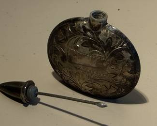 Victorian Silver Overlay Perfume Flask