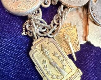 Vintage "Valedictorian" and "Good Citizenship Award" Charm Bracelet