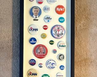 Political Campaign Button Collection Display