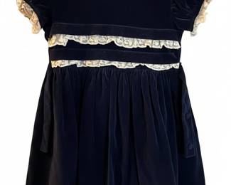 Celeste New York Velvet Dress with Lace Trim