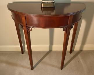 Mahogany Demilune Console Table