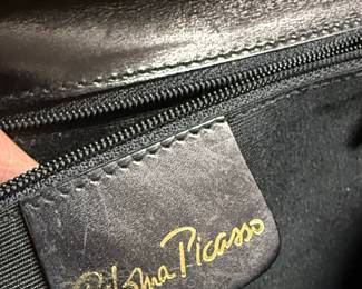 Paloma Picasso Black Leather Chain Shoulder Bag