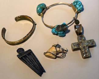 Assorted Charm Bracelet and Pendants with Turquoise