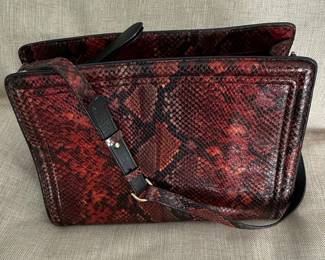 Dries Van Noten Python Embossed Leather Shoulder Bag