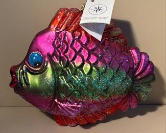 Christopher Radko "Rainbow Fish" Glass Ornament