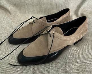 Giorgio Armani Suede and Leather Cap-Toe Oxfords