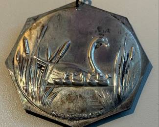 Towle Sterling 1971 Swan Medallion Pendant