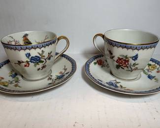 Theodore Haviland Paradise Pattern Teacup and Saucer Set
