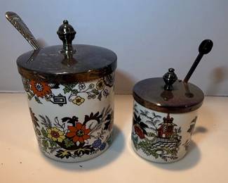 Royal Norfolk Staffordshire Jam Jar Set with Spoons