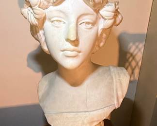 Adolfo Cipriani Style Alabaster Bust of a Woman