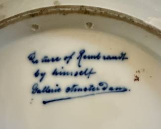 Delft Style Rembrandt Self-Portrait Decorative Plate