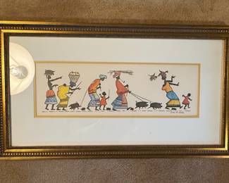 Lucy M. Wiles Folk Art Print - Folk Friezes Number Two