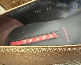 Prada Metallic Ballet Flats