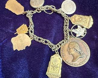 Vintage "Valedictorian" and "Good Citizenship Award" Charm Bracelet
