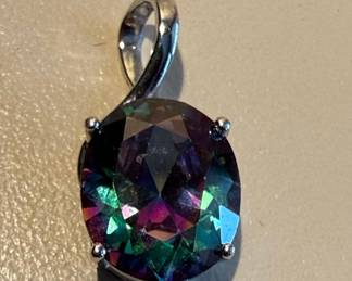 Mystic Topaz and Sterling Silver Pendant
