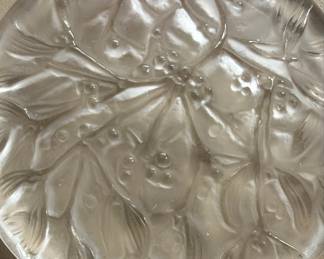 Lalique "Muguet" (Lily of the Valley) Clear Crystal Round Ornament
