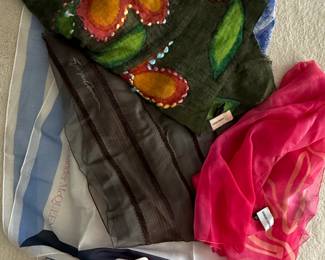 Designer Scarves Lot (Alexander McQueen, Giorgio Armani, Gar dino D'Oriente)