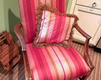 Chippendale Style Armchair with Decorative Pillow
