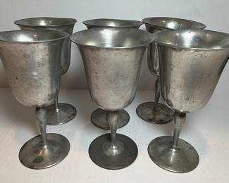 Royal Holland Daalderop Pewter Goblets Set of 6