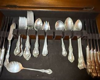 International Sterling "Wild Rose" Pattern Silverware Set