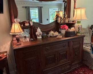 Victorian Walnut Sideboard with Mirror