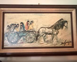 Ted DeGrazia "The Wagon" Painting