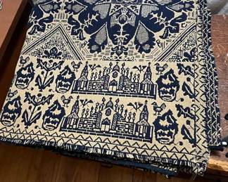 Vintage Blue and White Coverlet