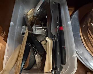 Assorted Kitchen Utensils and Knives