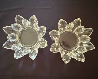 Crystal Lotus Flower Votive Candle Holders