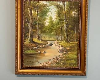 Forest Stream Landscape Painting