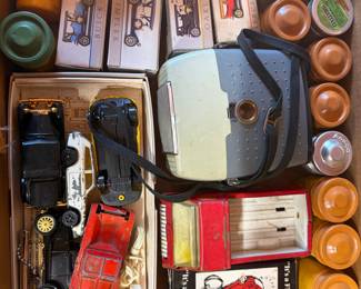 Vintage Toy Car Lot with Camera and Film