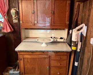 Antique oak Hoosier kitchen cabinet 