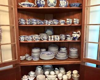 Blue and White Transferware Dinnerware Set