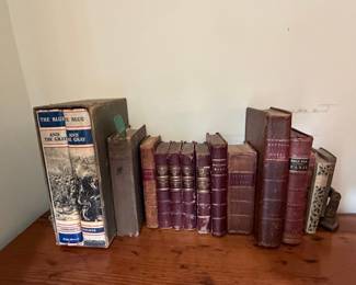 Collection of Antique Leather-Bound Books