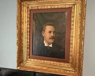 Portrait of a Gentleman with Mustache in Gilt Frame
