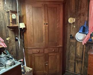 Antique Pine Corner Cupboard