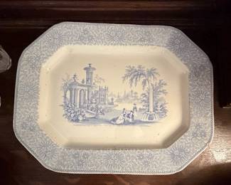 Staffordshire "Albion" Blue Transferware Platter