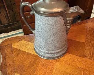 Pewter and Graniteware Coffee Pot