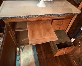 Antique oak Hoosier kitchen cabinet 