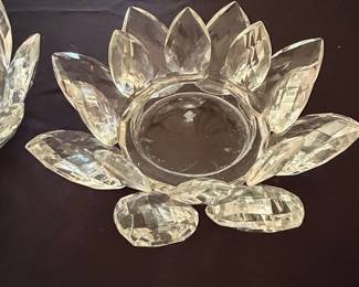 Crystal Lotus Flower Votive Candle Holders